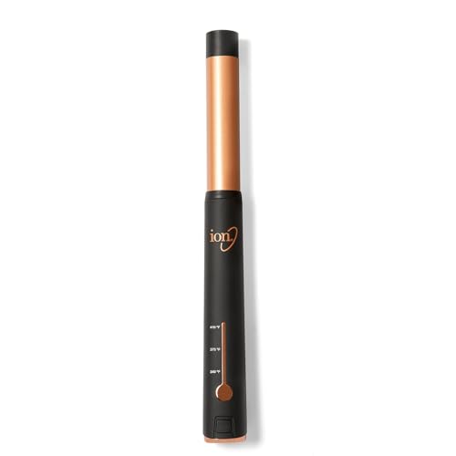 Ion Luxe Dual Voltage Cordless 1" Ceramic Curling Wand | Travel Friendly, Auto Shut Off, Nano Silver and Tourmaline Technology