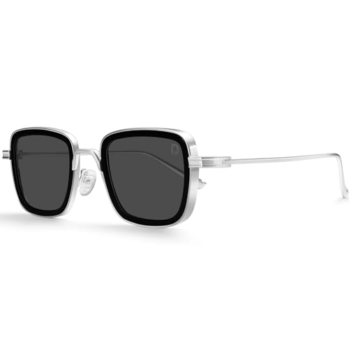 Dollger Square Polarized Sunglasses for Men Retro Metal Fashion Designer Black Sunglasses