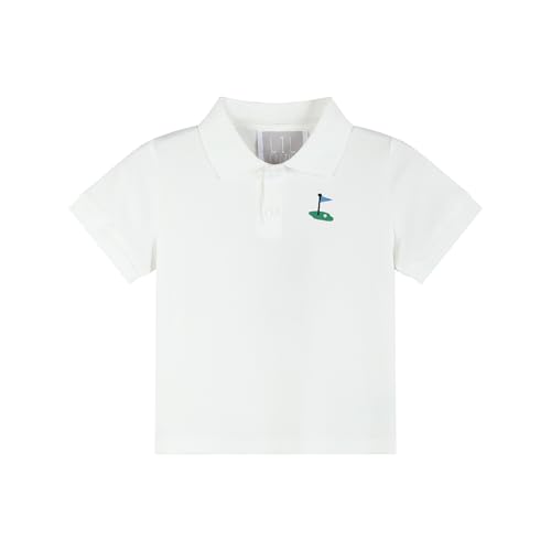 Lil cactus White Golf Tee Polo Shirt, 12-18 Months