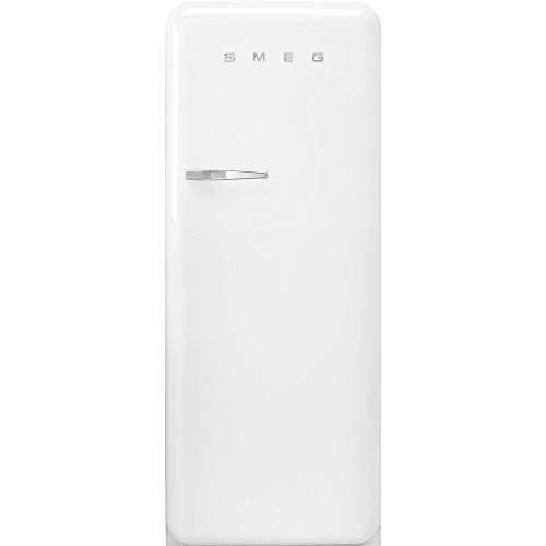 Smeg FAB28 50's Retro Style Top Freezer Refrigerator with 9.92 Cu Total Capacity, Multiflow Cooling System, Adjustable Glass Shelves 24-Inches, White Right Hand Hinge Made In Italy