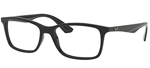 Ray-Ban RX7047 Rectangular Prescription Eyeglass Frames, Black/Demo Lens, 54 mm
