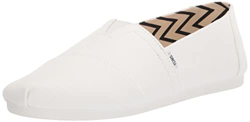 TOMS Men's Alpargata Loafer Flat, White Recycled Cotton Canvas, 10