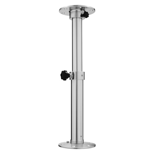 Hteedy Adjustable & Detachable Table Pedestal Base, Table Pedestal Stand Kit Mount Frame w/Adjustable Legs, Aluminum Alloy Marine Stand for RV, Boat, Campers, Trucks, Marine