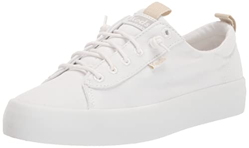 Keds Kickback Canvas Slip on, Sneaker Womens, White, 8 Medium