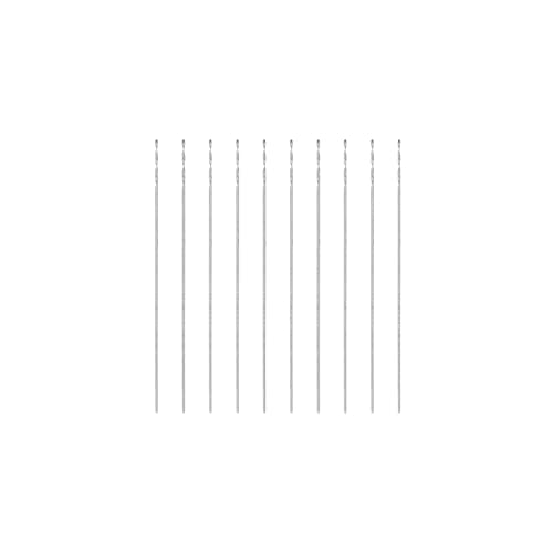 uxcell 10 Pcs 0.3mm HSS(High Speed Steel) W6542 Micro Drill Bits, Fully Ground Jobber 20mm Length Drill Bit for Mild Steel Copper Aluminum