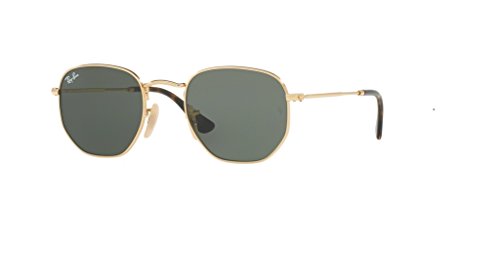 Ray-Ban RB3548N Hexagonal 001 54MM Gold/Crystal Lens G-15 Green Sunglasses For Men For Women (Large) + Bundle with Designer iWear Kit