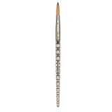 Kiara Sky Acrylic Brush #10 - Black | 100% Pure Kolinsky | Crystal Cut Handle and Acetone Resistant