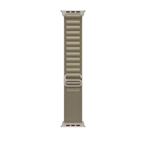 Apple Watch Band - Alpine Loop (49mm) - Olive with Rugged Titanium Finish - Medium