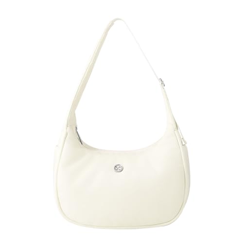 Babysun Mini Shoulder Bag Women Nylon Crescent Bag 4L Underarm Shoulder Purse Women's Shoulder Handbags Small Tote Bag Ivory