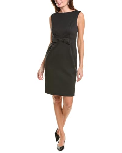 Brooks Brothers Women's Cotton Textured Boatneck Dress, Black