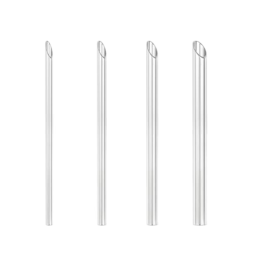 AccGin 4pcs Piercing Needles Receiving Tubes, Stainless Steel Body Jewelry Piercing Receiver (3mm 4mm 5mm 6mm)