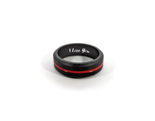 CUSTOM ENGRAVED Men's Silicone Wedding Band Active Flex Ring - Personalize Any Text, Symbol, Image - SHIPS NEXT DAY