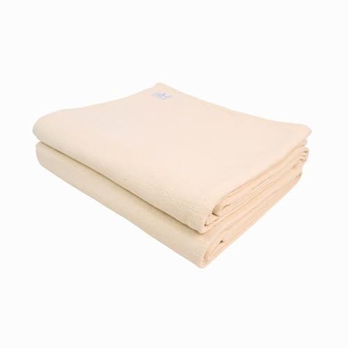 Yogikuti Iyengar Cotton Yoga Blanket Set of Two – Thick Handwoven Yoga Blankets for Restorative Yoga, Meditation & Pranayama – Premium Cotton Yoga Blanket for Support & Comfort in Pranayama