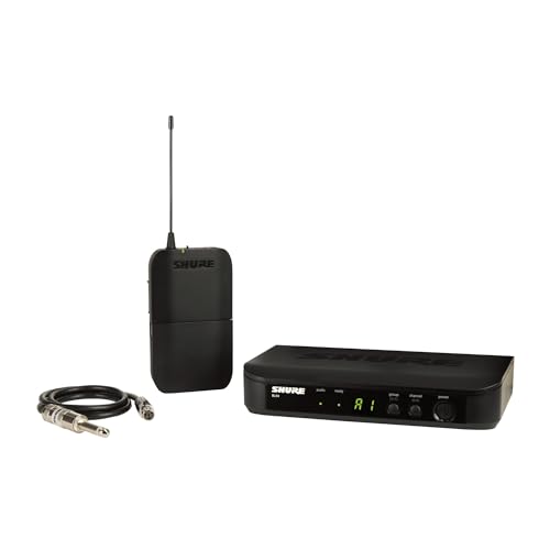Shure BLX14 UHF Wireless System for Guitar and Bass with 1/4 Jack - 14-Hour Battery Life, 300 ft Range, UHF | Includes 1/4" Jack Instrument Cable & Single Channel Receiver | H11 Band (BLX14-H11)