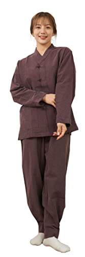 ILLANG Unisex Hanbok Set, Korea Traditional Clothing, Casual Hanbok for Yoga and Meditation, Temple Clothes(WINE,S)