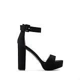 DREAM PAIRS Womens HI-LO High Heel Platform Pump Sandal Orinthia,Size 8.5,Black/Nubuck