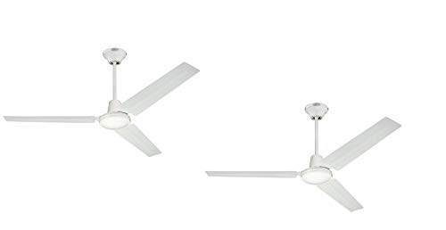 Westinghouse Lighting Industrial 56-Inch Three-Blade Indoor Ceiling Fan, (White 2 Pack)