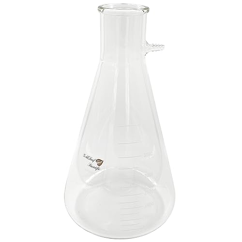 Goldleaf Scientific Heavy Wall Non-Jointed Filtering Flask, Heavy Duty Glass Laboratory Equipment with 10mm Hose Barb, Essential Oil Distillation Vacuum Lab Glassware 4000mL
