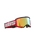 Alpinestars Vision 5 MX ATV MTB Off Road Goggle (Red - Mirror Gold Lens)