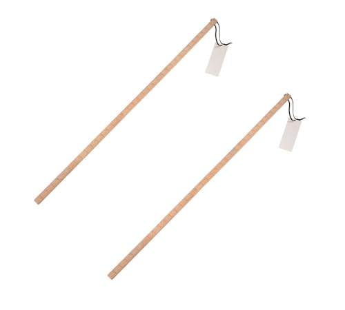 Mytee Products 2 Pack 36" Fuel Tank Measuring Stick w/Leather Strap - Pine Wood Square Fuel Level Indicator Stick - Grade Rods