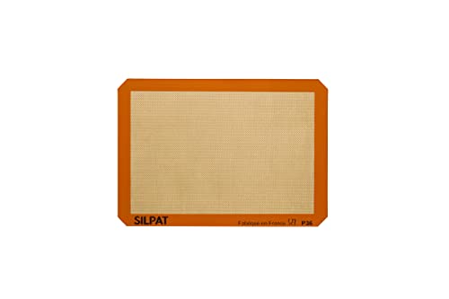 Silpat Premium Non-Stick Silicone Baking Mat, Half Sheet Size, 11-5/8 x 16-1/2, Orange