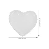 Luxshiny Heart Ceramic Plate, White, Solid, Reusable, Dishwasher Safe, 21.00X19.00X2.50CM, Plate, Heart Shaped Plate, Fruit, Dessert, Snack, Salad, Kitchen Accessory