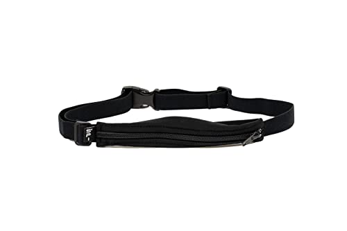 SPIbelt Running Belt for Women Men, Phone Holder for Running, Running Fanny Pack, Holder for Phone, Running Waist Pack, Adjustable Waist, [Fits All Phones]. No Logo Band, Black with Black Zipper