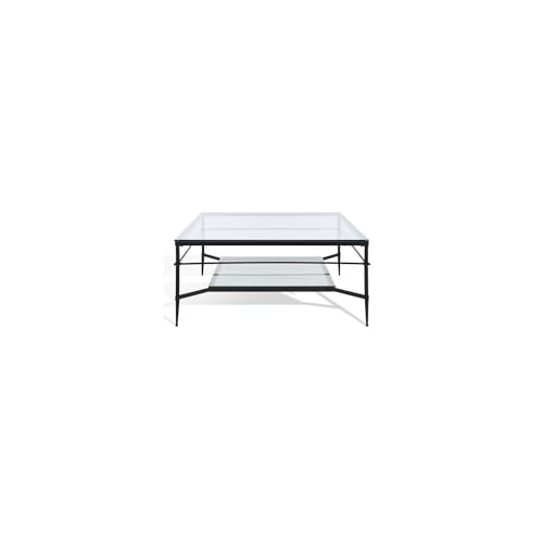 SAFAVIEH Couture Collection Mieka Black Iron/Tempered Glass Square Cocktail Table