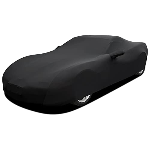 WinPower Indoor Sports Car Cover Stretch Dustproof Protection Full Car Cover for Underground Garage, Car Show, Black