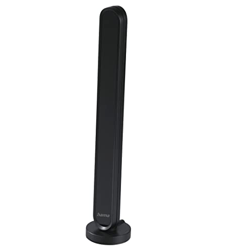 Hama DAB Indoor Antenna for Radio (DABplus, VHF, Digital Indoor Antenna with Amplifier, Active Rod Antenna with F-Connector), Black, 1.4 m Cable