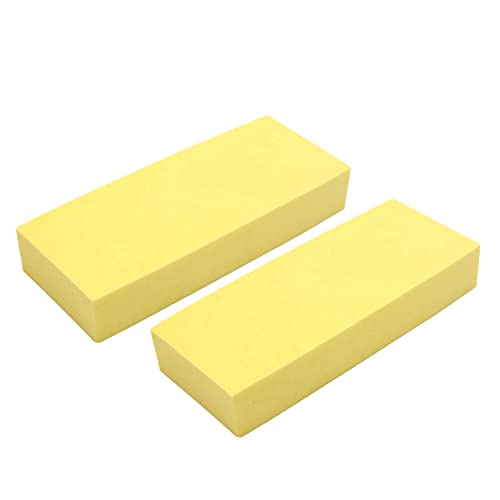 uxcell 2Pcs 7" x 2.76" x 1.2" Car Wash Sponge Soft Sponge PVA Water Absorbing Foam Sponge for Car Washing Cleaning Yellow