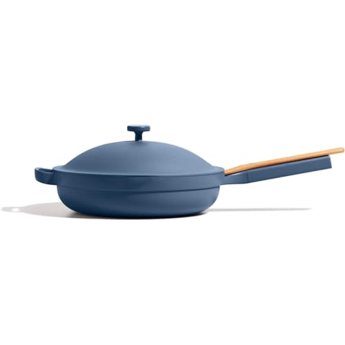 Our Place Large Always Pan 2.0-12.5” (4 Qt) Nonstick, Toxin-Free Ceramic Cookware | Patented 10-in-1 Aluminum Frying & Sauté Pan | Safe for Oven, Induction & All Cooktops up to 450°F | Blue Salt