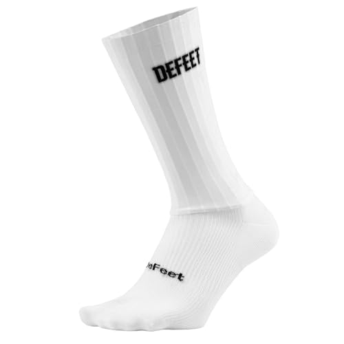 DEFEET Evo Jet Aero Crew Sock | Wind-Tunnel Engineered For Maximum Aerodynamic Gains | White | Large