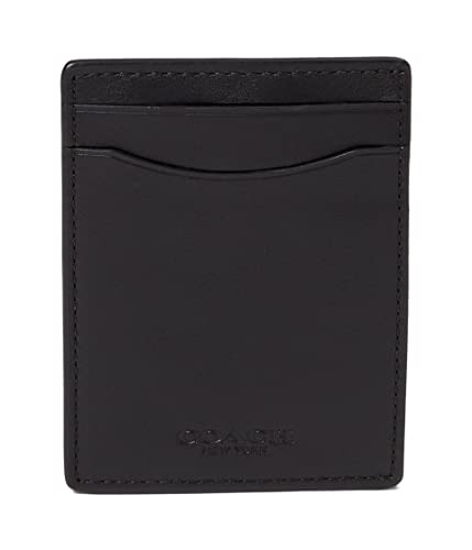 Coach Mens Money Clip Card Case in Sport Calf, Black