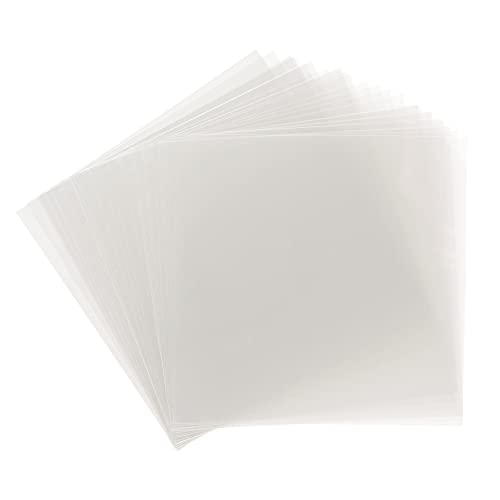 Samsill 50 Pack 12x12 .007 Clear Craft Plastic Sheets Compatible with Cricut, Stencils, Cards, Journals, Crafts, 3D Embellishments, Acetate Sheets for Crafts, Plastic Sheet .007"