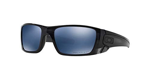 Oakley Men's OO9096 Fuel Cell Rectangular Sunglasses, Polished Black Ink/Ice Iridium Polarized, 60 mm