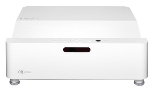 Optoma GT4000UHD Compact 4K UHD Ultra-Short Throw Laser HDR Projector with Low Input Lag for Gaming featuring 100 inch Image in Less than 12 inches