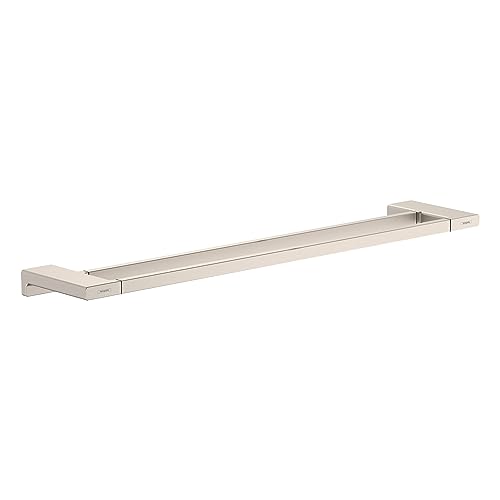hansgrohe AddStoris Modern Double Towel Bar in Brushed Nickel, 41743820