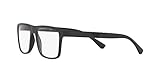 Emporio Armani Men's EA4115 Prescription Eyewear Frames with Two Interchangeable Sun Clip-Ons Rectangular, Matte Black/Clear/Light Grey/Dark Grey, 54 mm