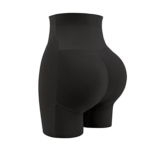 JOYSHAPER Womens Padded Underwear Butt Lifter Panties Butt Lifting Shapewear Tummy Control Booty Enhancer Shorts Black L