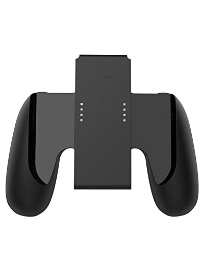 KINVOCA Charging Grip with 2000mAh Battery, 2-in-1 Comfort Grip for Nintendo Switch Controller, Controller Charger with 32in USB-C Cable, Power & Charge Indicators, Overcharge Protection