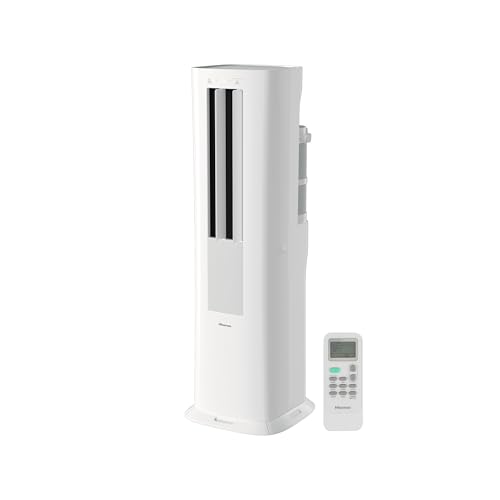 Hisense API0825UW1D Smart Inverter Twin Hose 8,000 BTU (DOE) 350 SF Heat/Cool Tower Portable Air Conditioner, White