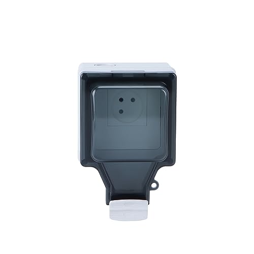 Waterproof Outdoor Wall Switch,Power Outlet Rated Voltage110V~ 250V 1 Gang Soc-ket (Size : 110-250V, Color : Israel 16A)