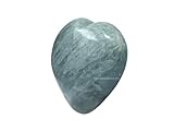 Aquamarine Crystal Heart Palm Stone - Pocket Massage Worry Stone for Natural Body Chakra Balancing, Reiki Healing and Crystal Grid