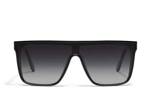 Quay - Sunglasses for Men & Women, Polarized Shield Lenses with UV Protection, Oversized Sunglasses (Nightfall Extra Large, Black)