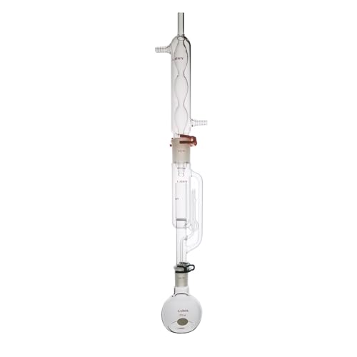Laboy Glass Soxhlet Extration Apparatus Whole Set with 34/45 Joint and 250mL Flat Bottom Flask Organic Chemistry Lab Glassware Kit