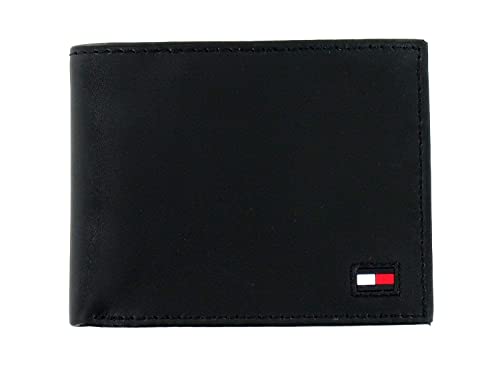 Tommy Hilfiger Men's Black Leather RFID Wallet & Valet
