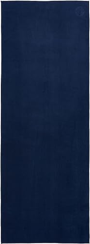 Manduka eQua Yoga Towel – Absorbent, Non-Slip for Yoga, Gym, Pilates, and Outdoor Fitness, Quick Drying - 72 Inch, Midnight Color