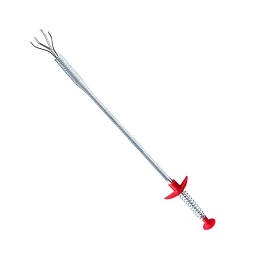 TopHomer 1 Pack Drain Relief Tool with Claws, Stainless Steel Spring Pipe Hair Remover Sink Drain Household Cleaning Tool for Bathroom, Kitchen Sink, Toilet (60cm)