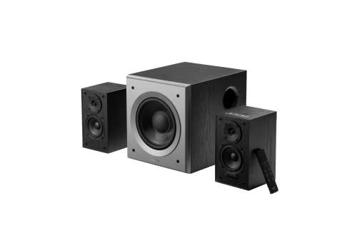 Edifier M601DB Bookshelf Coaxial Bluetooth with Optical & Auxiliary Speakers with 8 Inch Wireless Subwoofer, 2.1 Computer System 5.1 AptX,110W RMS, Black